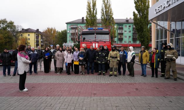в областном Дворце молодежи прошли пожарно-тактические учения совместно с пожарной частью № 6