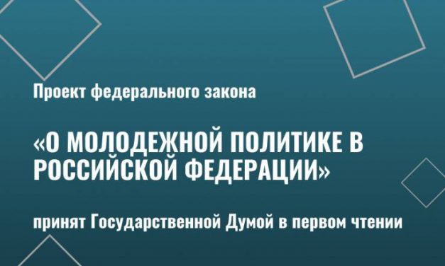 Проект федерального закона «О молодежной политике в Российской Федерации» принят Государственной Думой в первом чтении